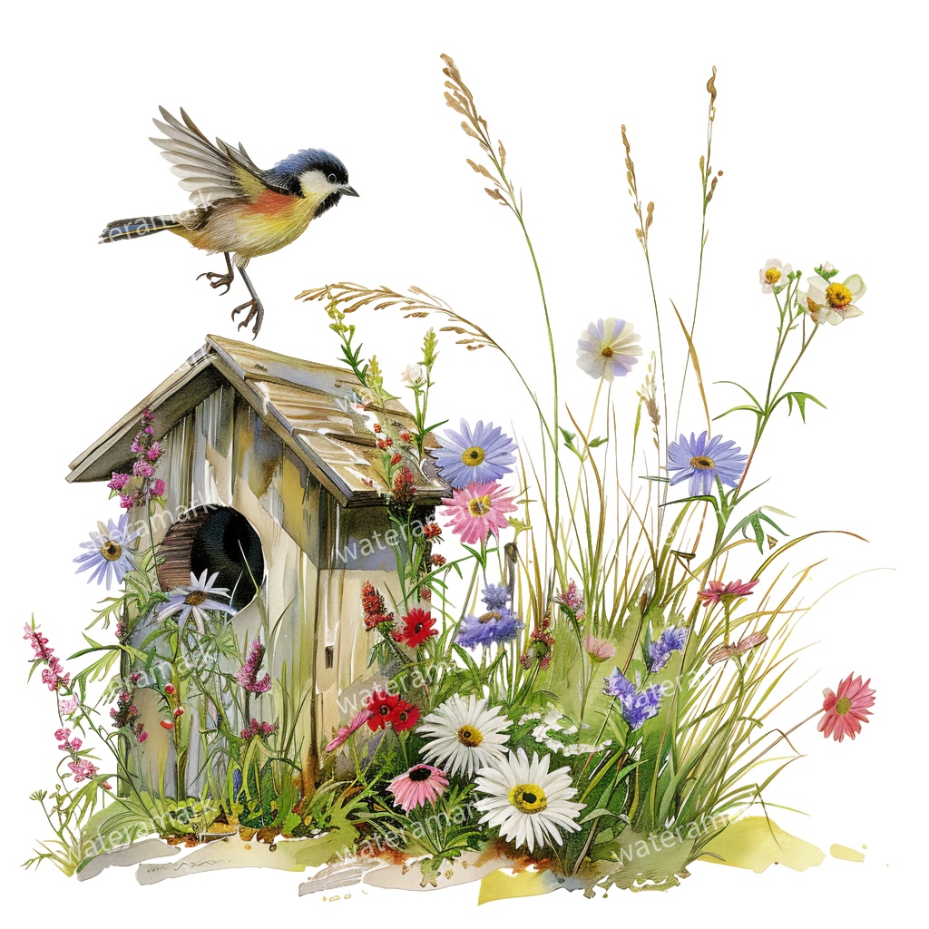 【商用利用可】小鳥(水彩バード)クリップアート15点セット|高解像度・透過PNG|印刷OK|コラージュ・ジャンクジャーナル素材|即ダウンロード