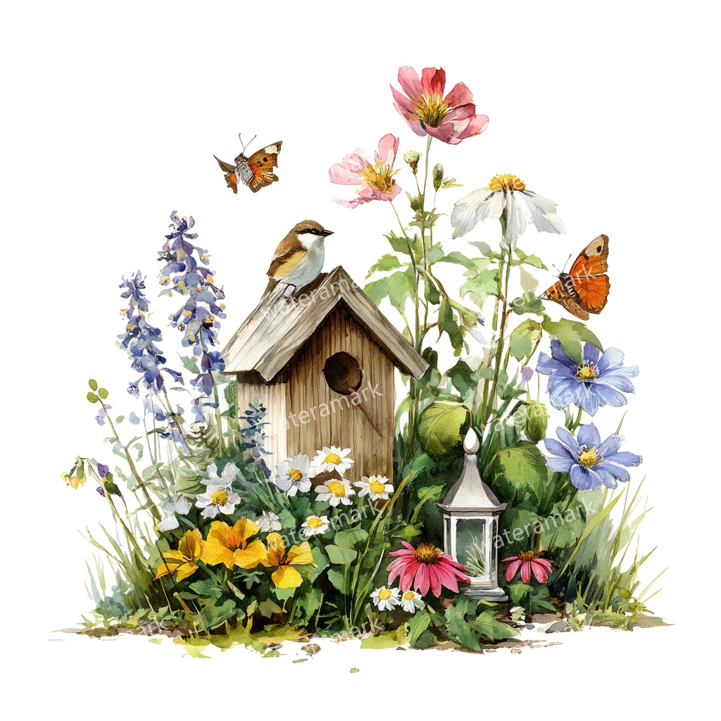 【商用利用可】小鳥(水彩バード)クリップアート15点セット|高解像度・透過PNG|印刷OK|コラージュ・ジャンクジャーナル素材|即ダウンロード