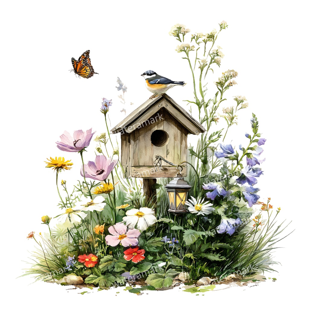 【商用利用可】小鳥(水彩バード)クリップアート15点セット|高解像度・透過PNG|印刷OK|コラージュ・ジャンクジャーナル素材|即ダウンロード