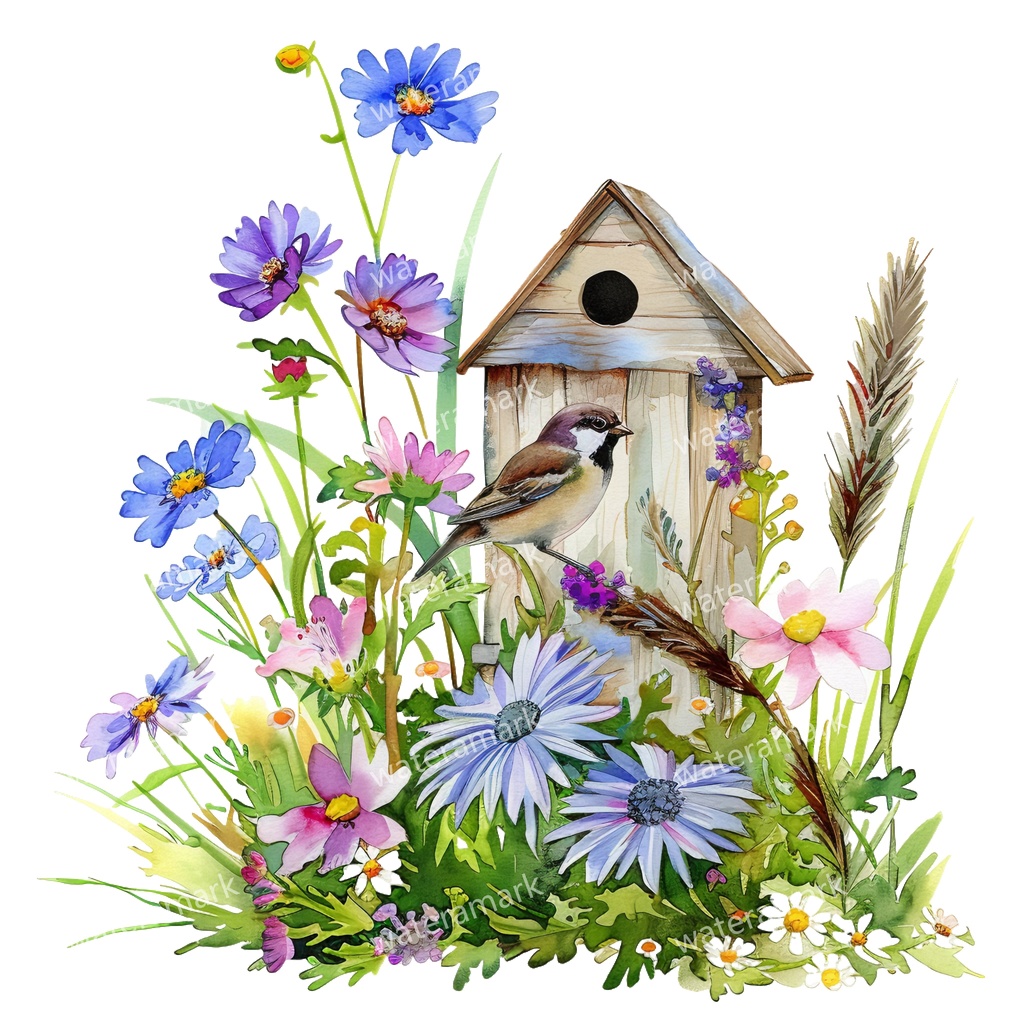 【商用利用可】小鳥（水彩バード）クリップアート15点セット｜高解像度・透過PNG｜印刷OK｜コラージュ・ジャンクジャーナル素材｜即ダウンロード