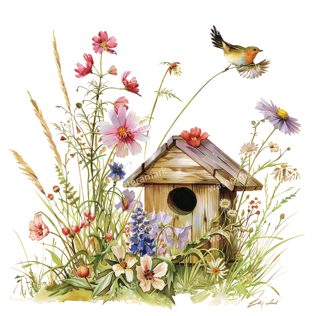 【商用利用可】小鳥(水彩バード)クリップアート15点セット|高解像度・透過PNG|印刷OK|コラージュ・ジャンクジャーナル素材|即ダウンロード