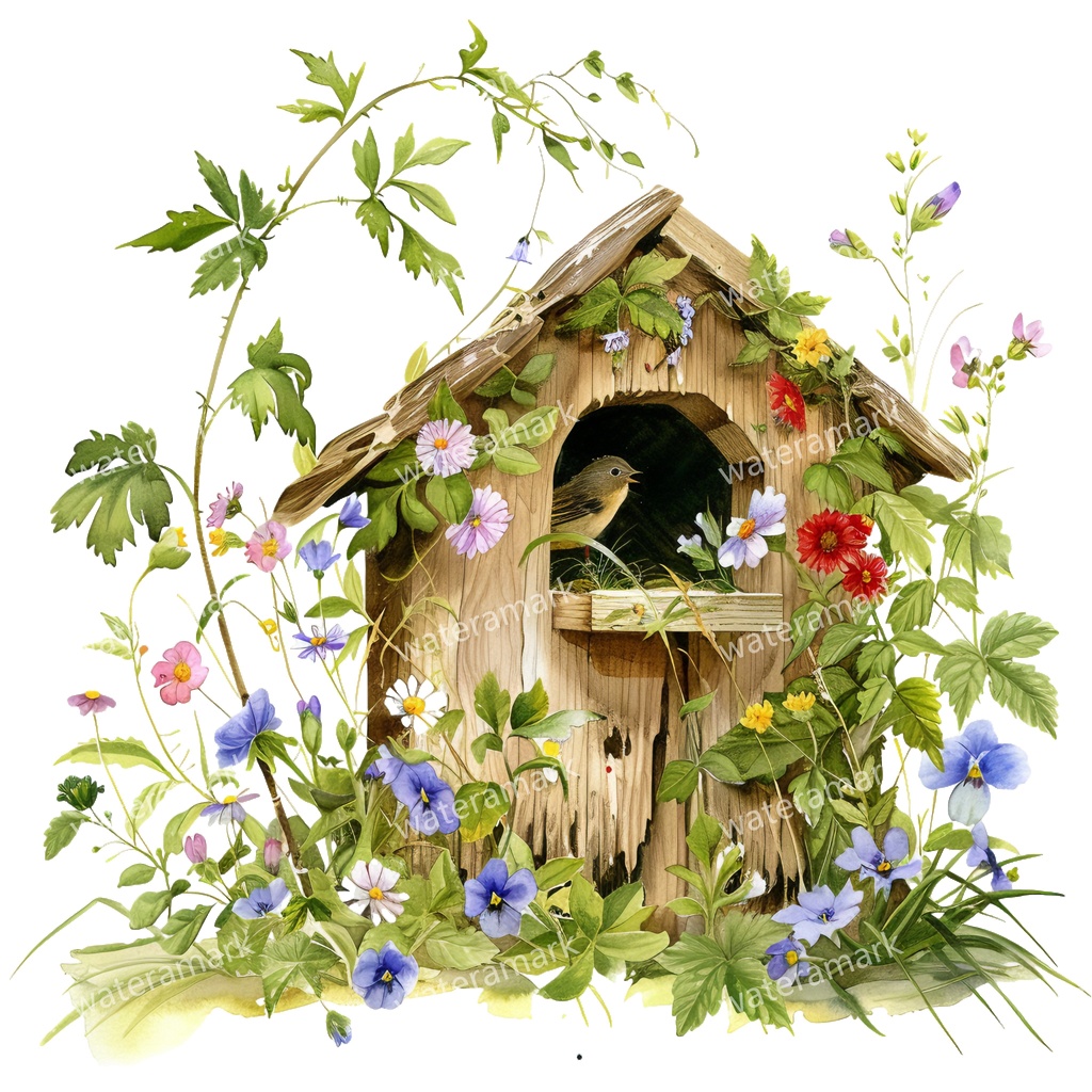 【商用利用可】小鳥(水彩バード)クリップアート15点セット|高解像度・透過PNG|印刷OK|コラージュ・ジャンクジャーナル素材|即ダウンロード