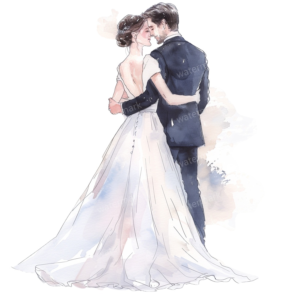 【商用利用可】新郎新婦(水彩ウェディング)クリップアート20点セット|高解像度・透過PNG|印刷OK|コラージュ・ジャンクジャーナル素材|即ダウンロード