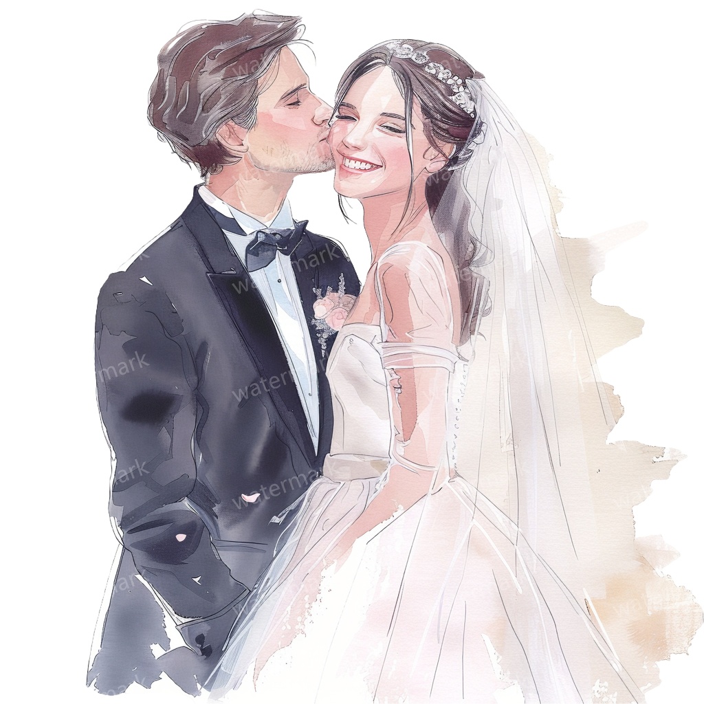 【商用利用可】新郎新婦(水彩ウェディング)クリップアート20点セット|高解像度・透過PNG|印刷OK|コラージュ・ジャンクジャーナル素材|即ダウンロード