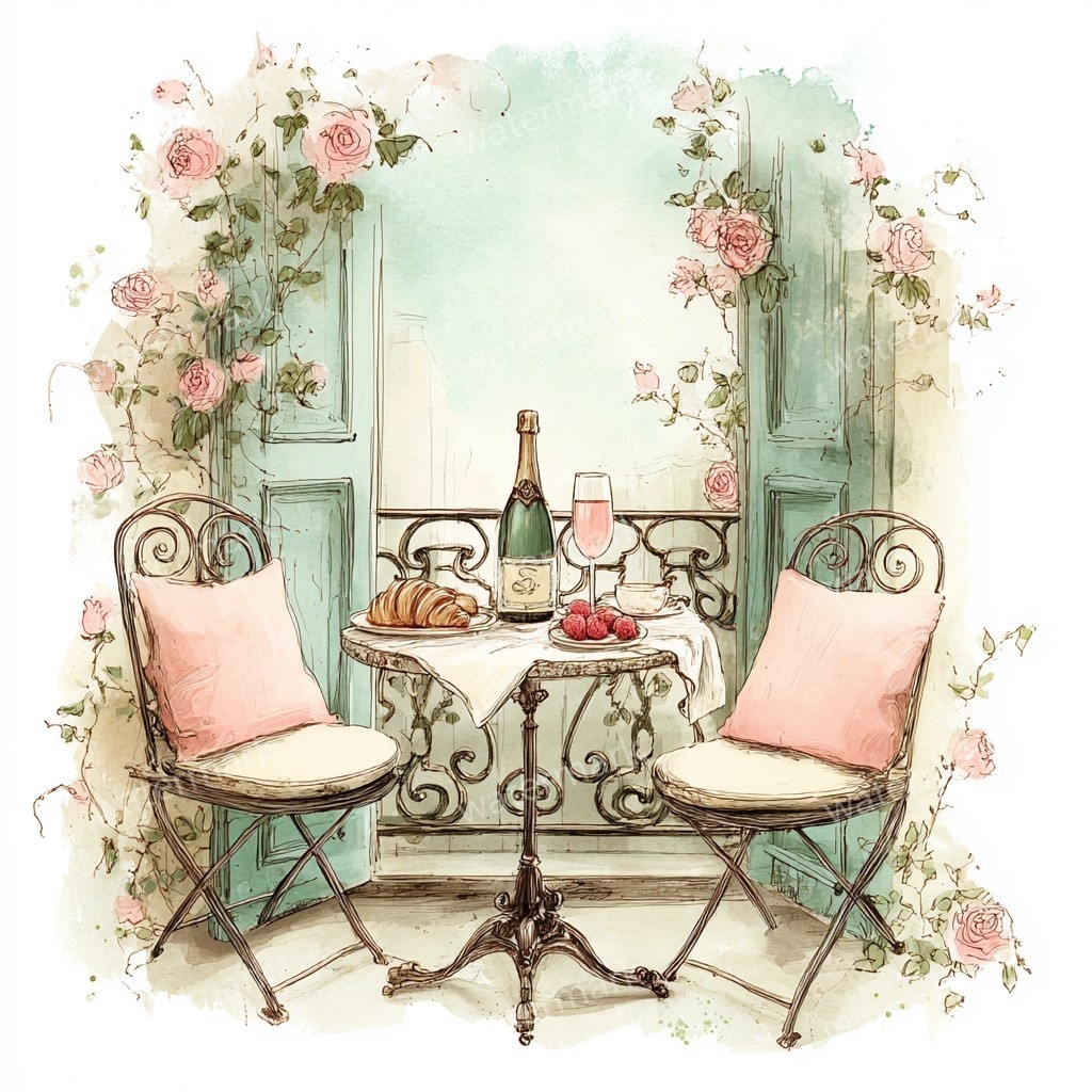 【商用利用可】バルコニー(水彩テラス風景)クリップアート20点セット|高解像度JPG|印刷OK|コラージュ・ジャンクジャーナル素材|即ダウンロード