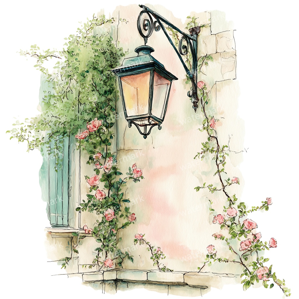 【商用利用可】吊り下げランタン(水彩ランタン)クリップアート20点セット|高解像度・透過PNG|印刷OK|コラージュ・ジャンクジャーナル素材|即ダウンロード