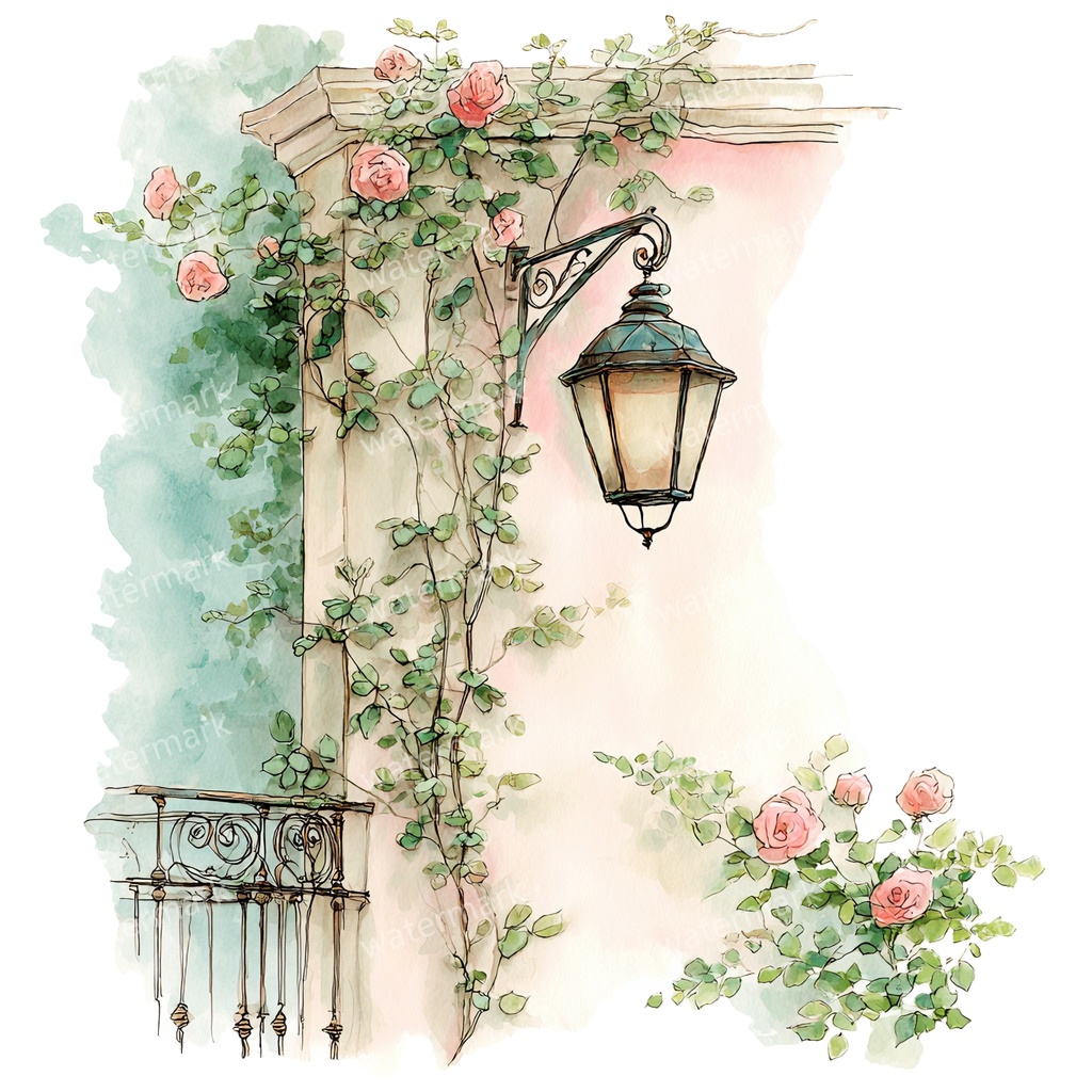 【商用利用可】吊り下げランタン(水彩ランタン)クリップアート20点セット|高解像度・透過PNG|印刷OK|コラージュ・ジャンクジャーナル素材|即ダウンロード