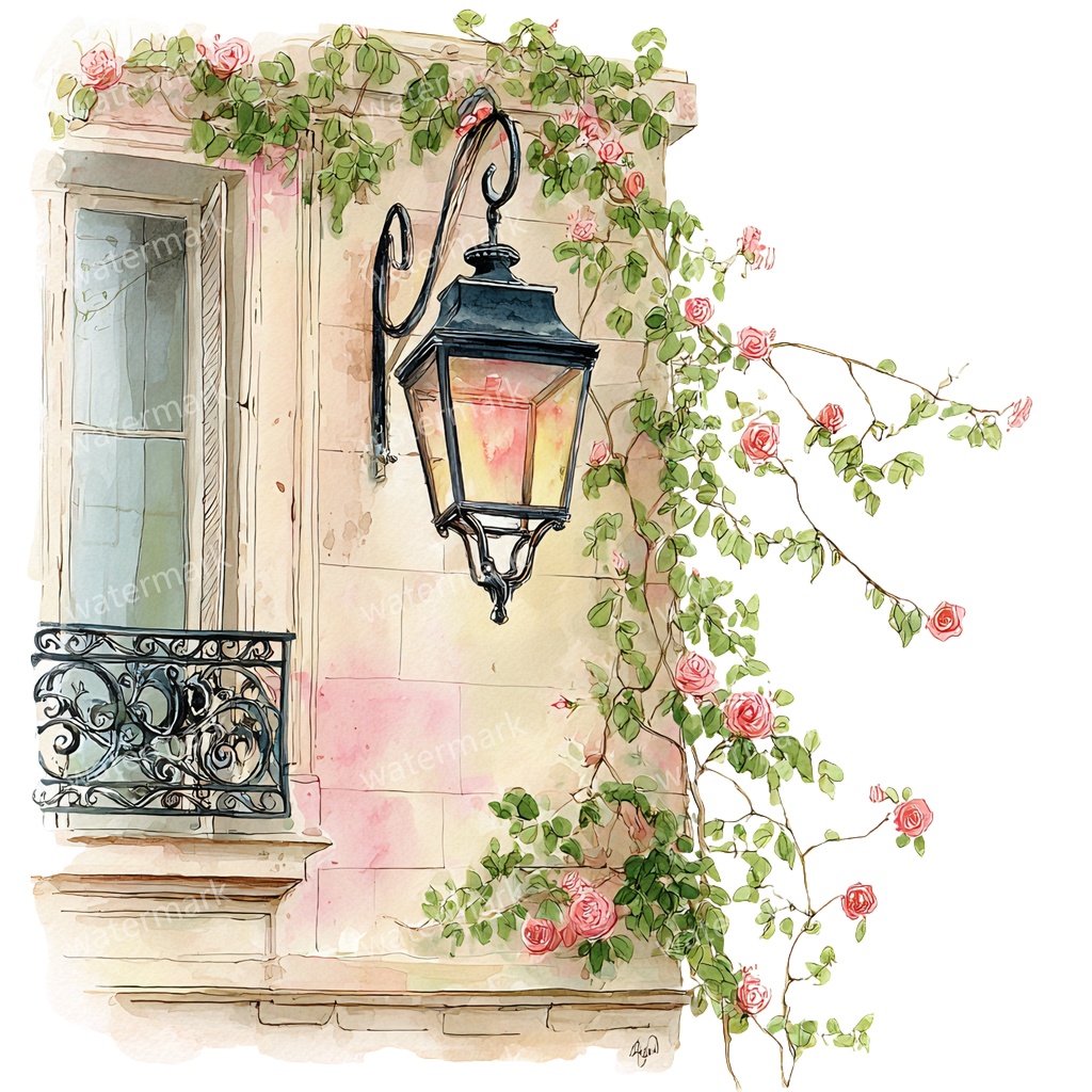 【商用利用可】吊り下げランタン(水彩ランタン)クリップアート20点セット|高解像度・透過PNG|印刷OK|コラージュ・ジャンクジャーナル素材|即ダウンロード