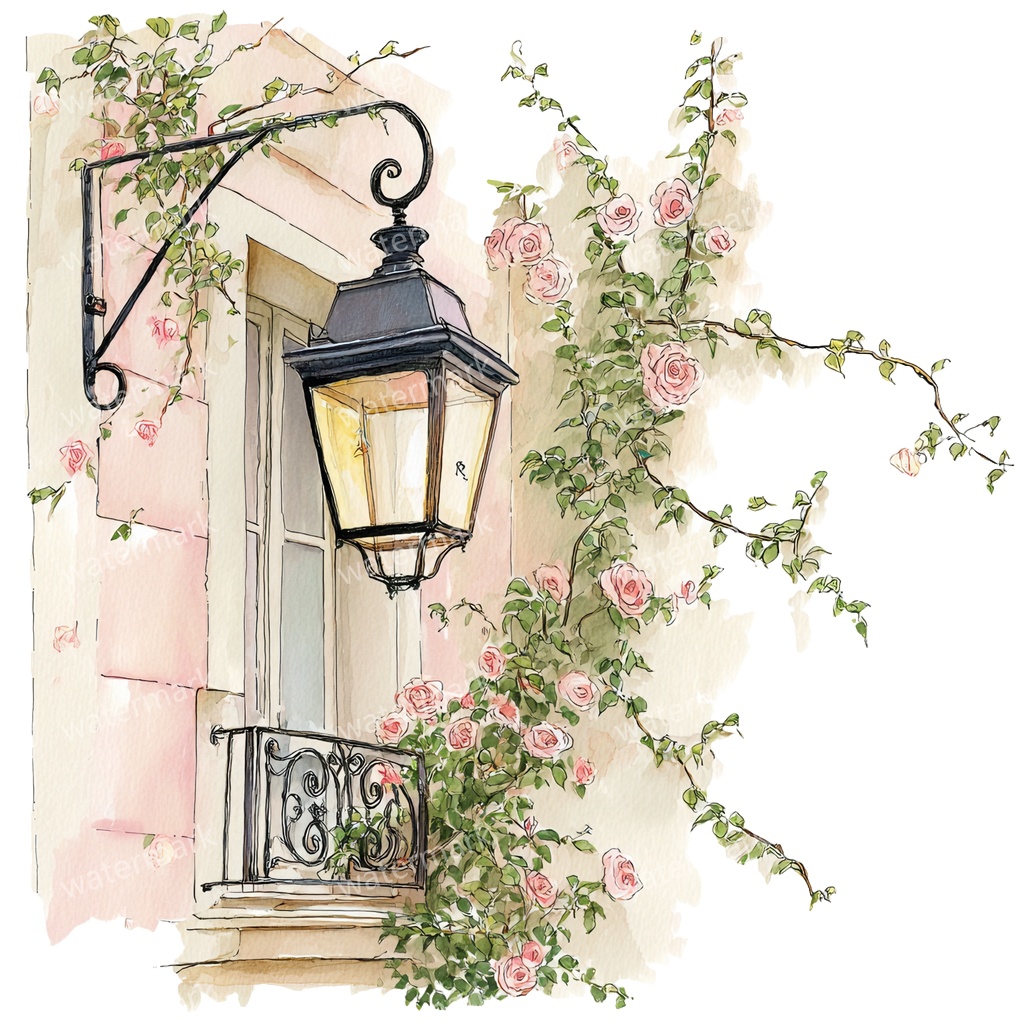 【商用利用可】吊り下げランタン(水彩ランタン)クリップアート20点セット|高解像度・透過PNG|印刷OK|コラージュ・ジャンクジャーナル素材|即ダウンロード