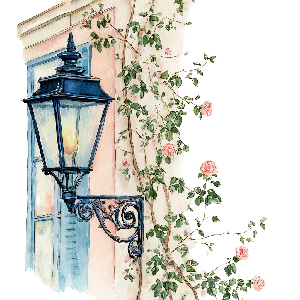 【商用利用可】吊り下げランタン(水彩ランタン)クリップアート20点セット|高解像度・透過PNG|印刷OK|コラージュ・ジャンクジャーナル素材|即ダウンロード