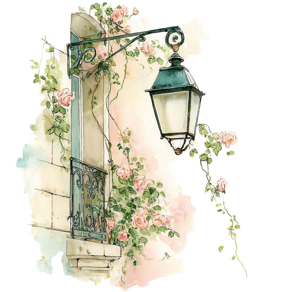 【商用利用可】吊り下げランタン(水彩ランタン)クリップアート20点セット|高解像度・透過PNG|印刷OK|コラージュ・ジャンクジャーナル素材|即ダウンロード