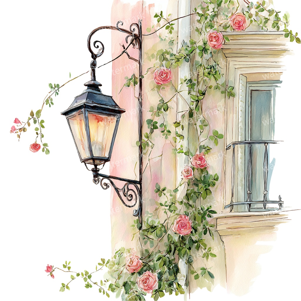 【商用利用可】吊り下げランタン(水彩ランタン)クリップアート20点セット|高解像度・透過PNG|印刷OK|コラージュ・ジャンクジャーナル素材|即ダウンロード