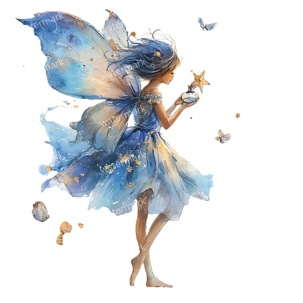 【商用利用可】フェアリー(水彩妖精)クリップアート13点セット|高解像度・透過PNG|印刷OK|コラージュ・ジャンクジャーナル素材|即ダウンロード
