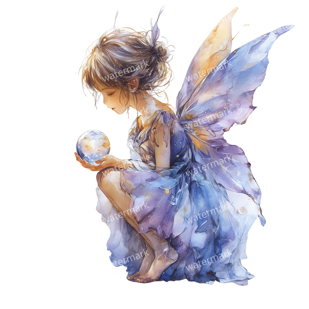 【商用利用可】フェアリー(水彩妖精)クリップアート13点セット|高解像度・透過PNG|印刷OK|コラージュ・ジャンクジャーナル素材|即ダウンロード