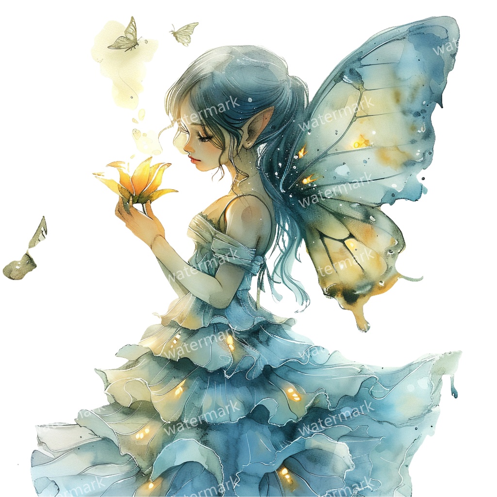【商用利用可】フェアリー(水彩妖精)クリップアート13点セット|高解像度・透過PNG|印刷OK|コラージュ・ジャンクジャーナル素材|即ダウンロード