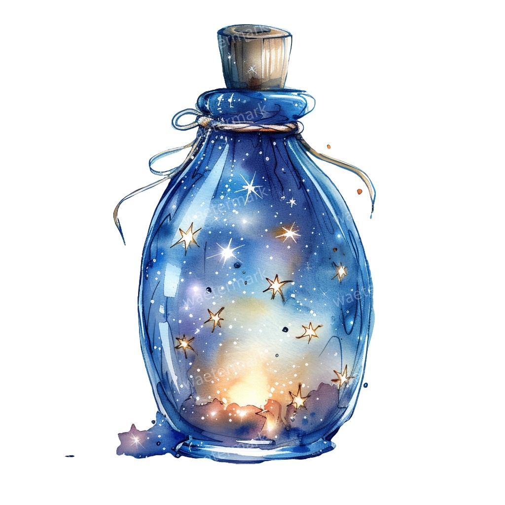 【商用利用可】ガラスボトル(水彩ボトル)クリップアート13点セット|高解像度・透過PNG|印刷OK|コラージュ・ジャンクジャーナル素材|即ダウンロード