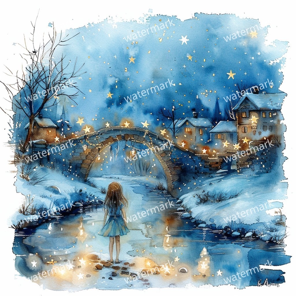 【商用利用可】雪の村(水彩スノービレッジ)クリップアート20点セット|高解像度JPG|印刷OK|コラージュ・ジャンクジャーナル素材|即ダウンロード