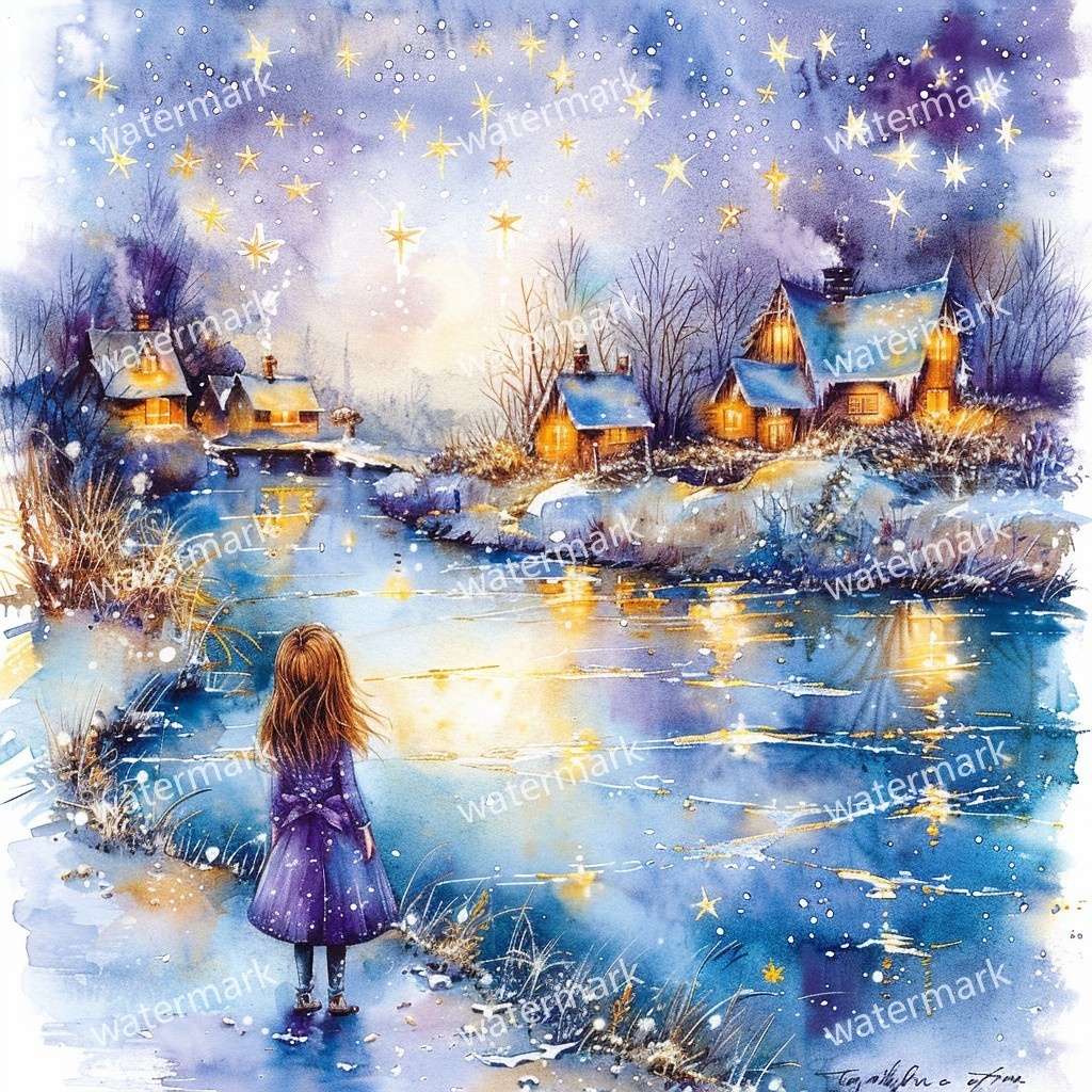 【商用利用可】雪の村(水彩スノービレッジ)クリップアート20点セット|高解像度JPG|印刷OK|コラージュ・ジャンクジャーナル素材|即ダウンロード