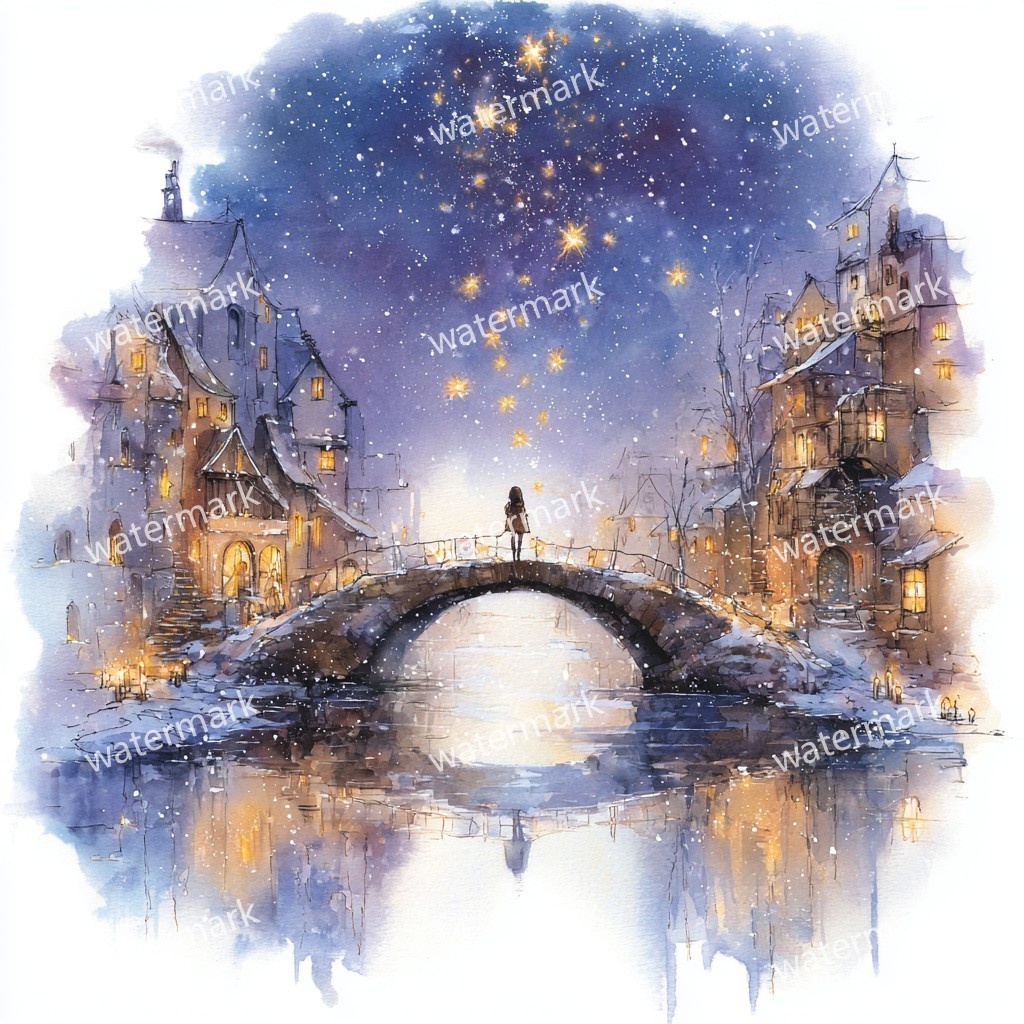 【商用利用可】雪の村(水彩スノービレッジ)クリップアート20点セット|高解像度JPG|印刷OK|コラージュ・ジャンクジャーナル素材|即ダウンロード