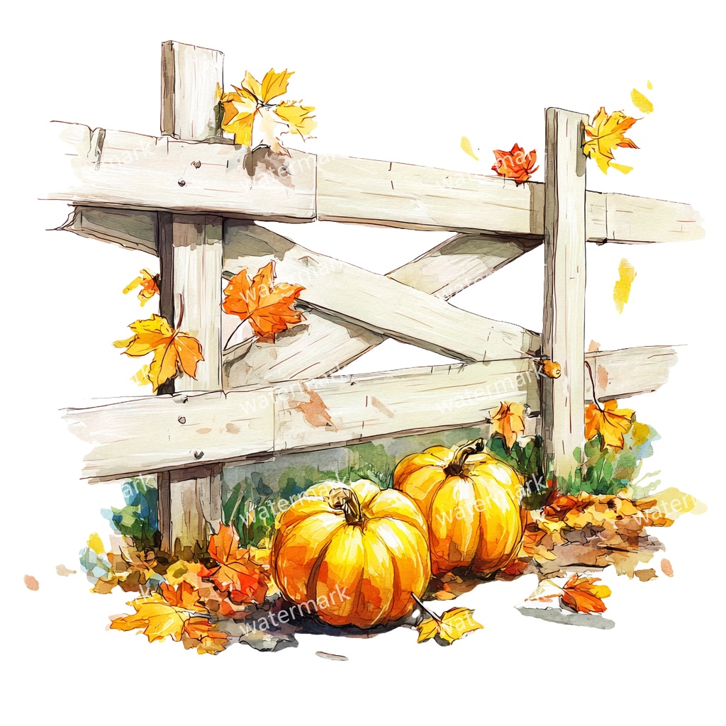 【商用利用可】白いピケットフェンス(水彩ホワイトフェンス)クリップアート15点セット|高解像度・透過PNG|印刷OK|コラージュ・ジャンクジャーナル素材|即ダウンロード