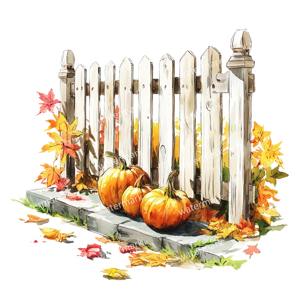 【商用利用可】白いピケットフェンス(水彩ホワイトフェンス)クリップアート15点セット|高解像度・透過PNG|印刷OK|コラージュ・ジャンクジャーナル素材|即ダウンロード