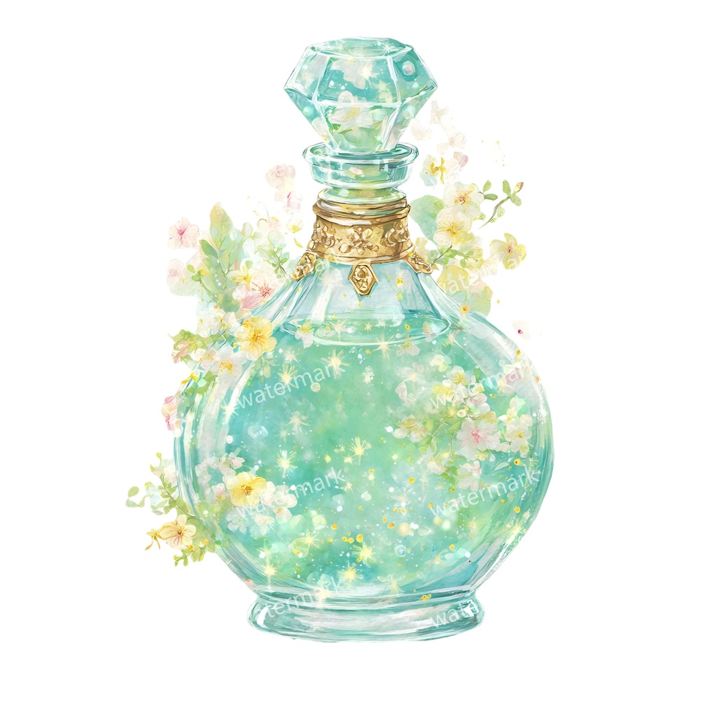 【商用利用可】魔女のポーション(水彩魔法薬)クリップアート19点セット|高解像度・透過PNG|印刷OK|コラージュ・ジャンクジャーナル素材|即ダウンロード