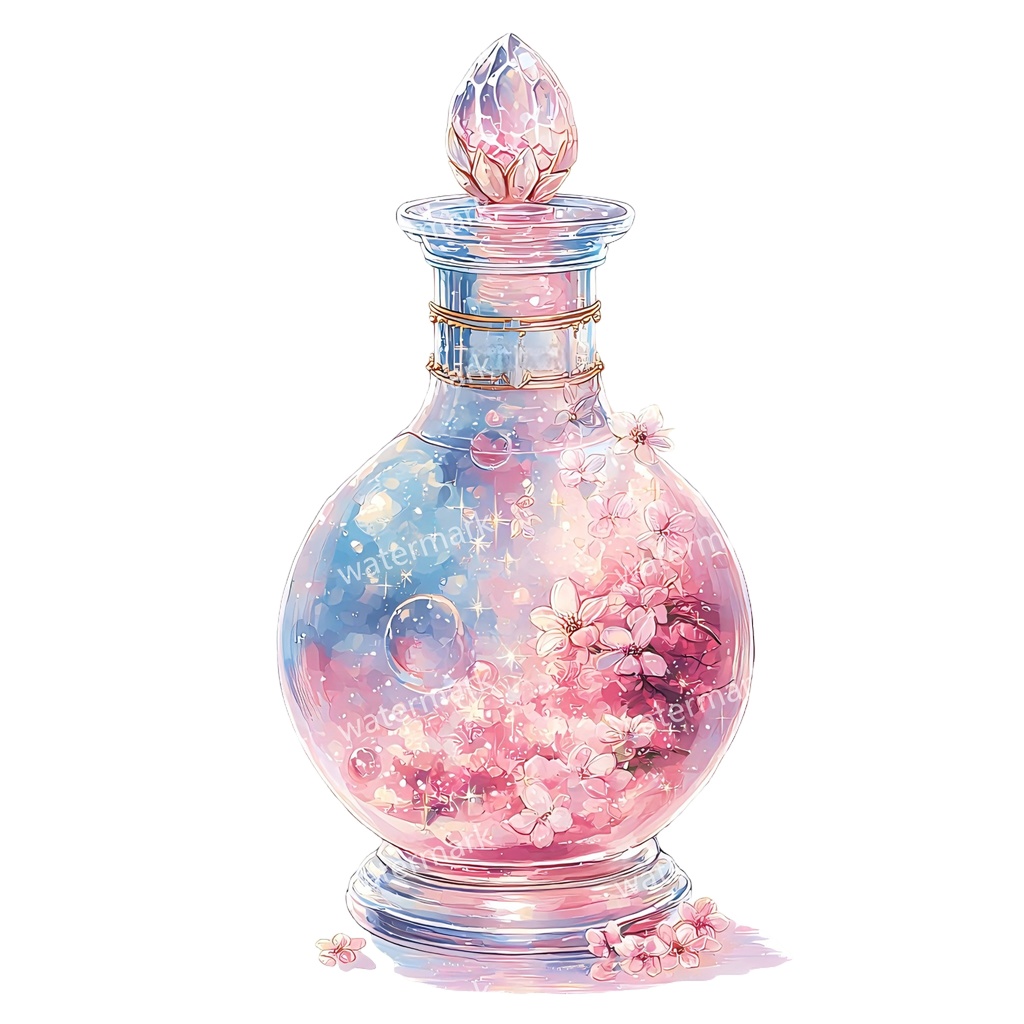 【商用利用可】魔女のポーション（水彩魔法薬）クリップアート19点セット｜高解像度・透過PNG｜印刷OK｜コラージュ・ジャンクジャーナル素材｜即ダウンロード