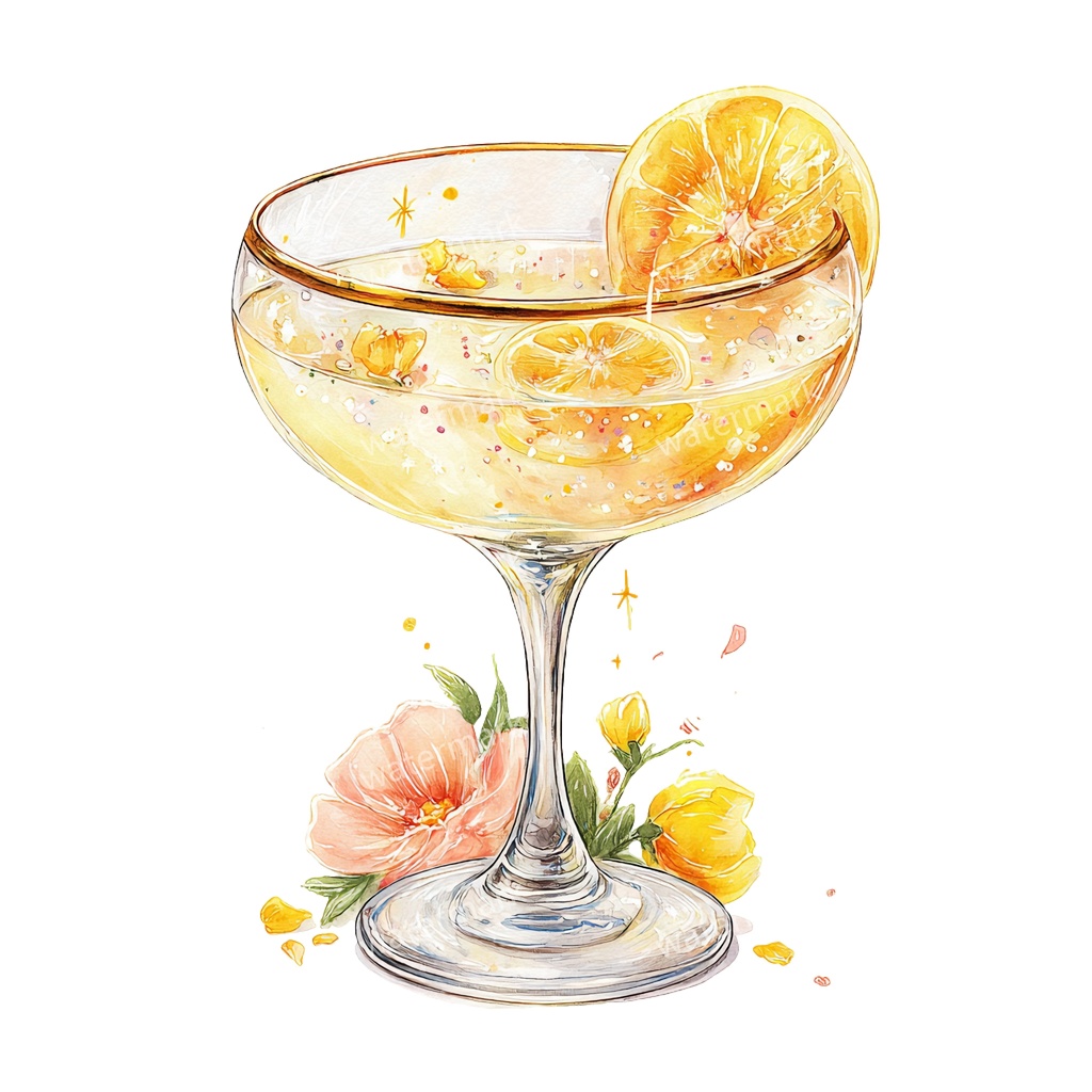 【商用利用可】カクテル(水彩ドリンク)クリップアート20点セット|高解像度・透過PNG|印刷OK|コラージュ・ジャンクジャーナル素材|即ダウンロード