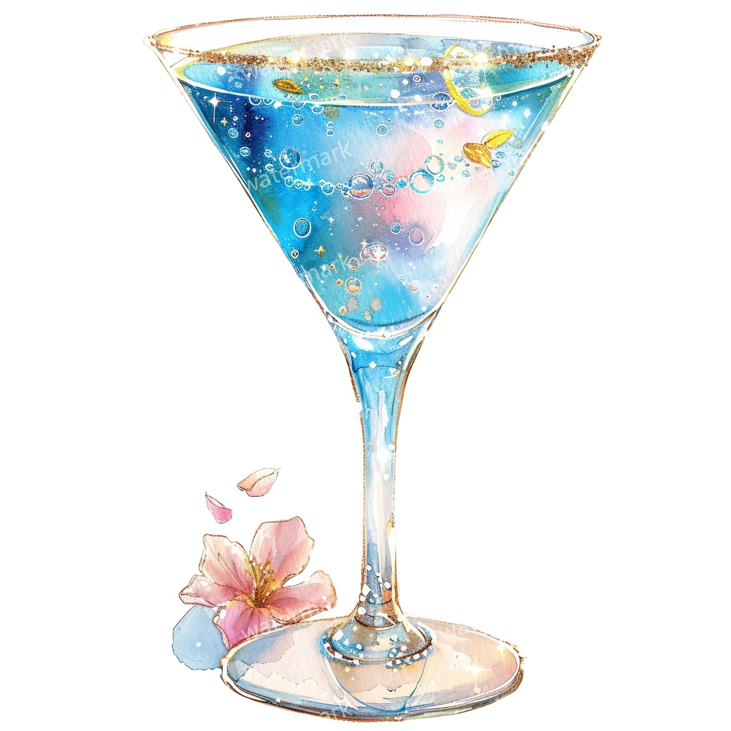 【商用利用可】カクテル(水彩ドリンク)クリップアート20点セット|高解像度・透過PNG|印刷OK|コラージュ・ジャンクジャーナル素材|即ダウンロード