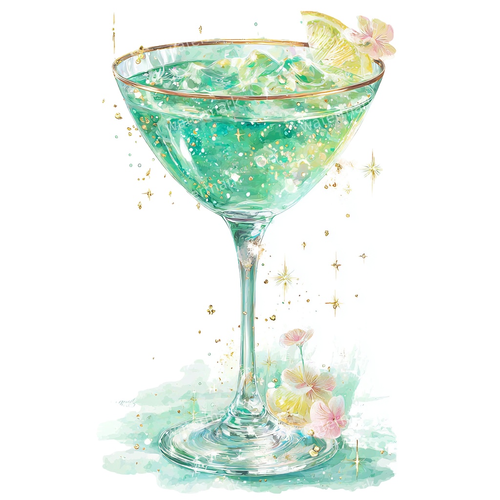 【商用利用可】カクテル(水彩ドリンク)クリップアート20点セット|高解像度・透過PNG|印刷OK|コラージュ・ジャンクジャーナル素材|即ダウンロード