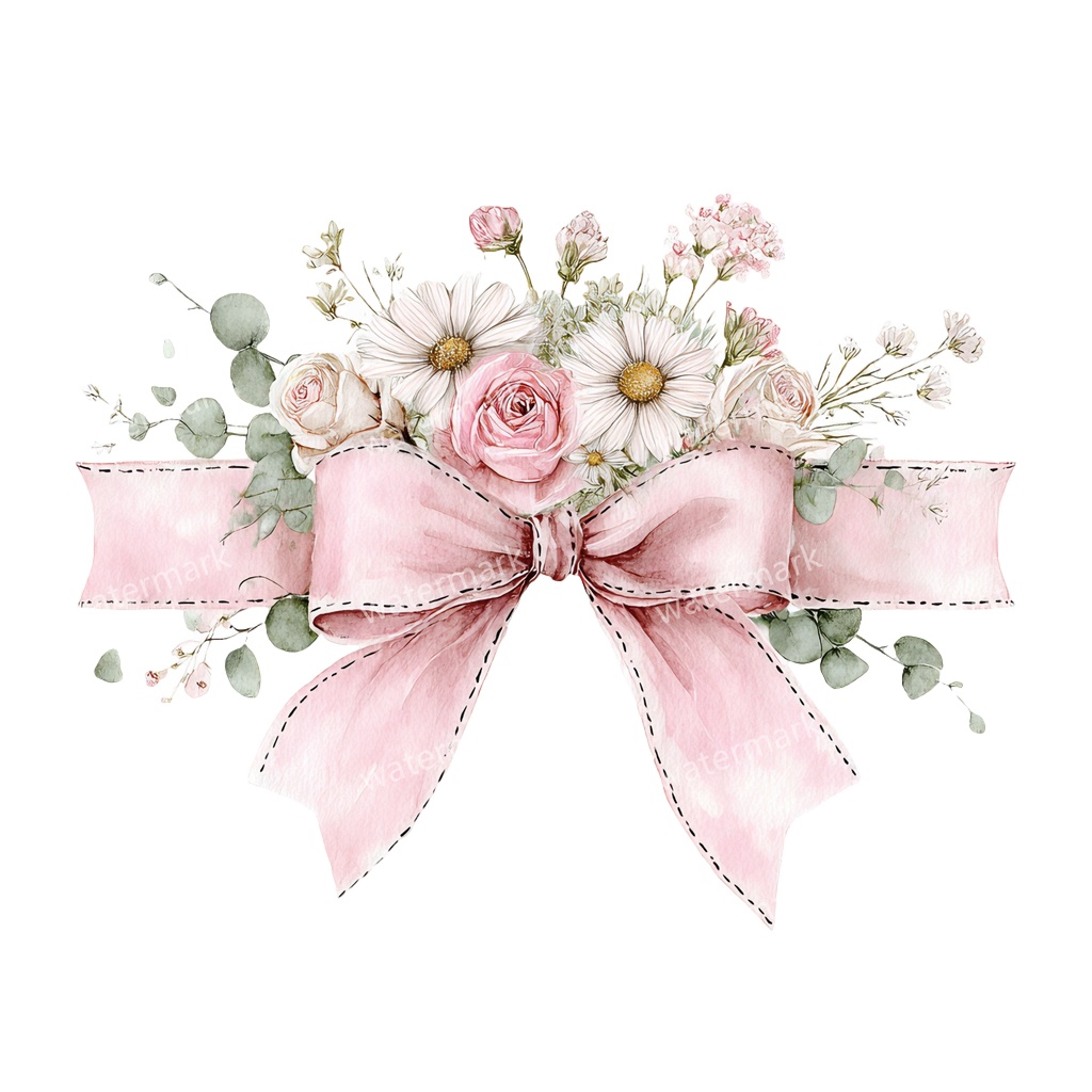 【商用利用可】ピンクコケットリボン(水彩リボンボウ)クリップアート20点セット|高解像度・透過PNG|印刷OK|コラージュ・ジャンクジャーナル素材|即ダウンロード