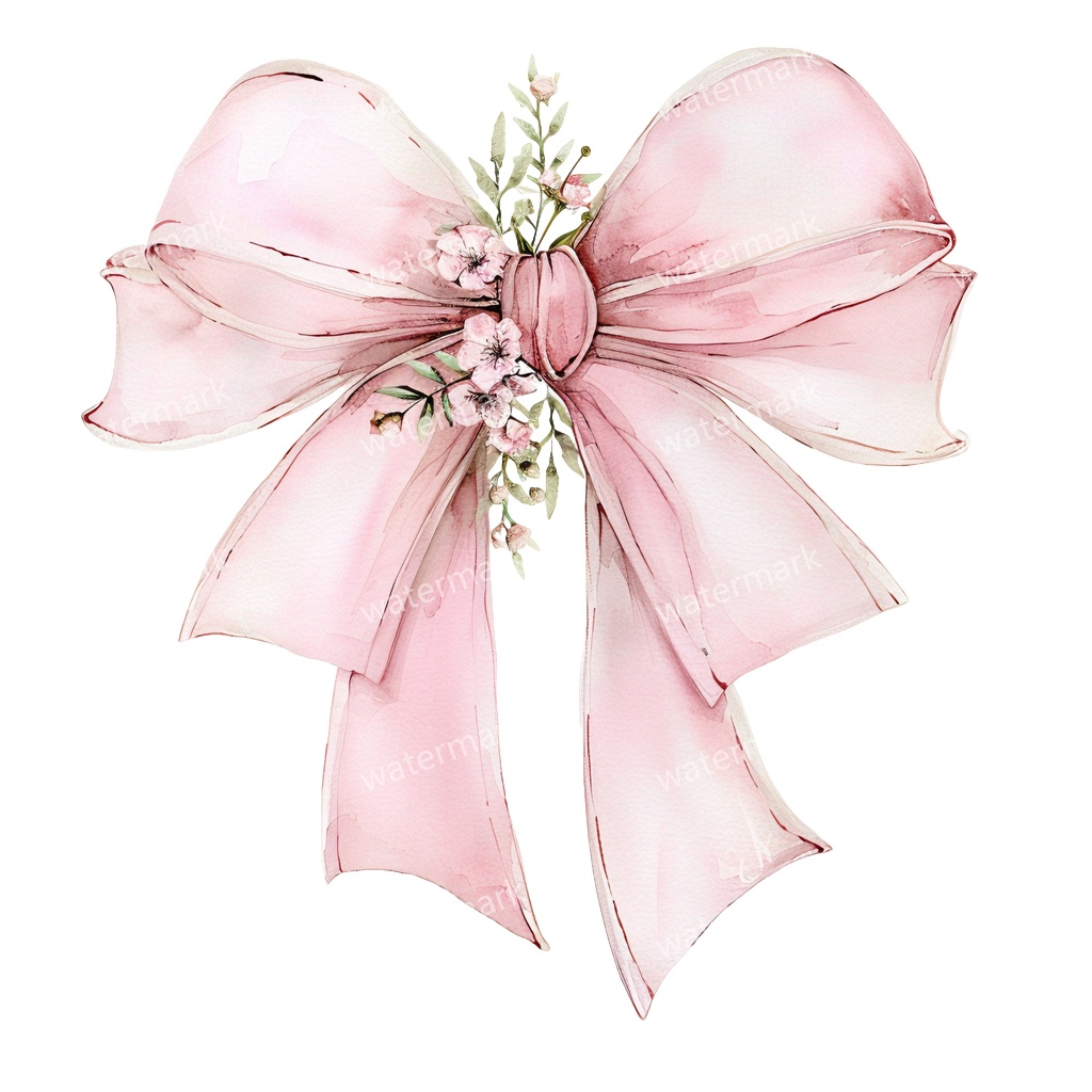 【商用利用可】ピンクコケットリボン(水彩リボンボウ)クリップアート20点セット|高解像度・透過PNG|印刷OK|コラージュ・ジャンクジャーナル素材|即ダウンロード