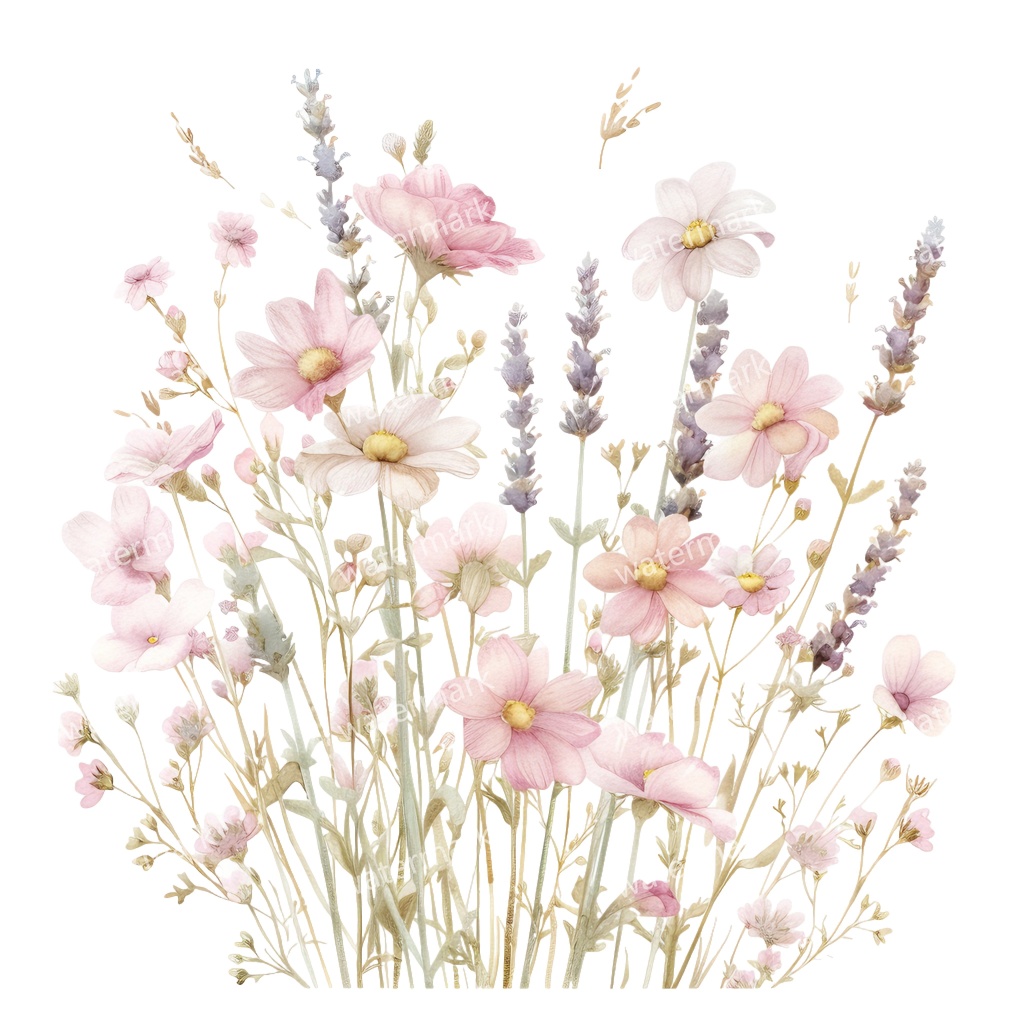 【商用利用可】ピンクフラワーボーダー(水彩花フレーム)クリップアート19点セット|高解像度・透過PNG|印刷OK|コラージュ・ジャンクジャーナル素材|即ダウンロード