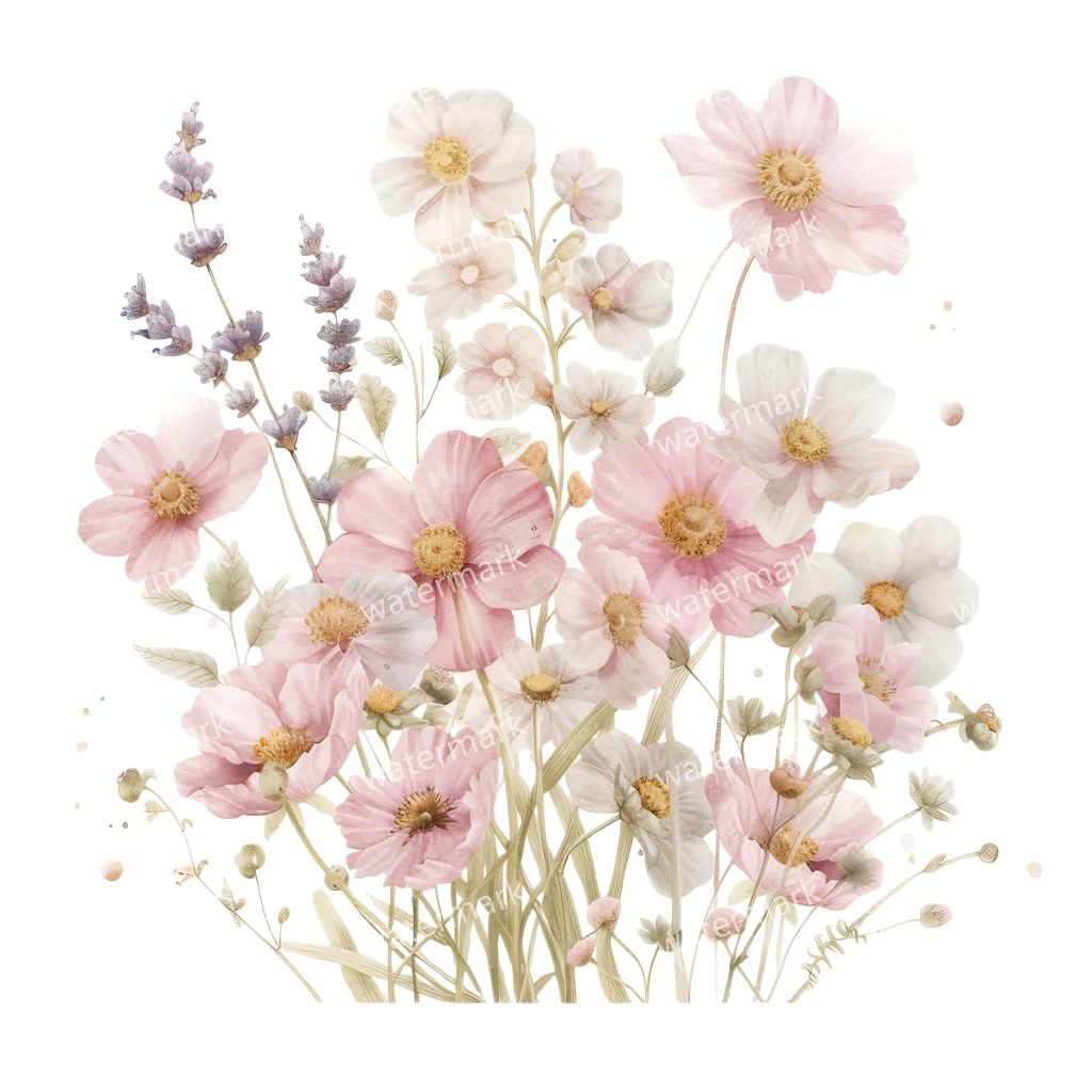 【商用利用可】ピンクフラワーボーダー(水彩花フレーム)クリップアート19点セット|高解像度・透過PNG|印刷OK|コラージュ・ジャンクジャーナル素材|即ダウンロード