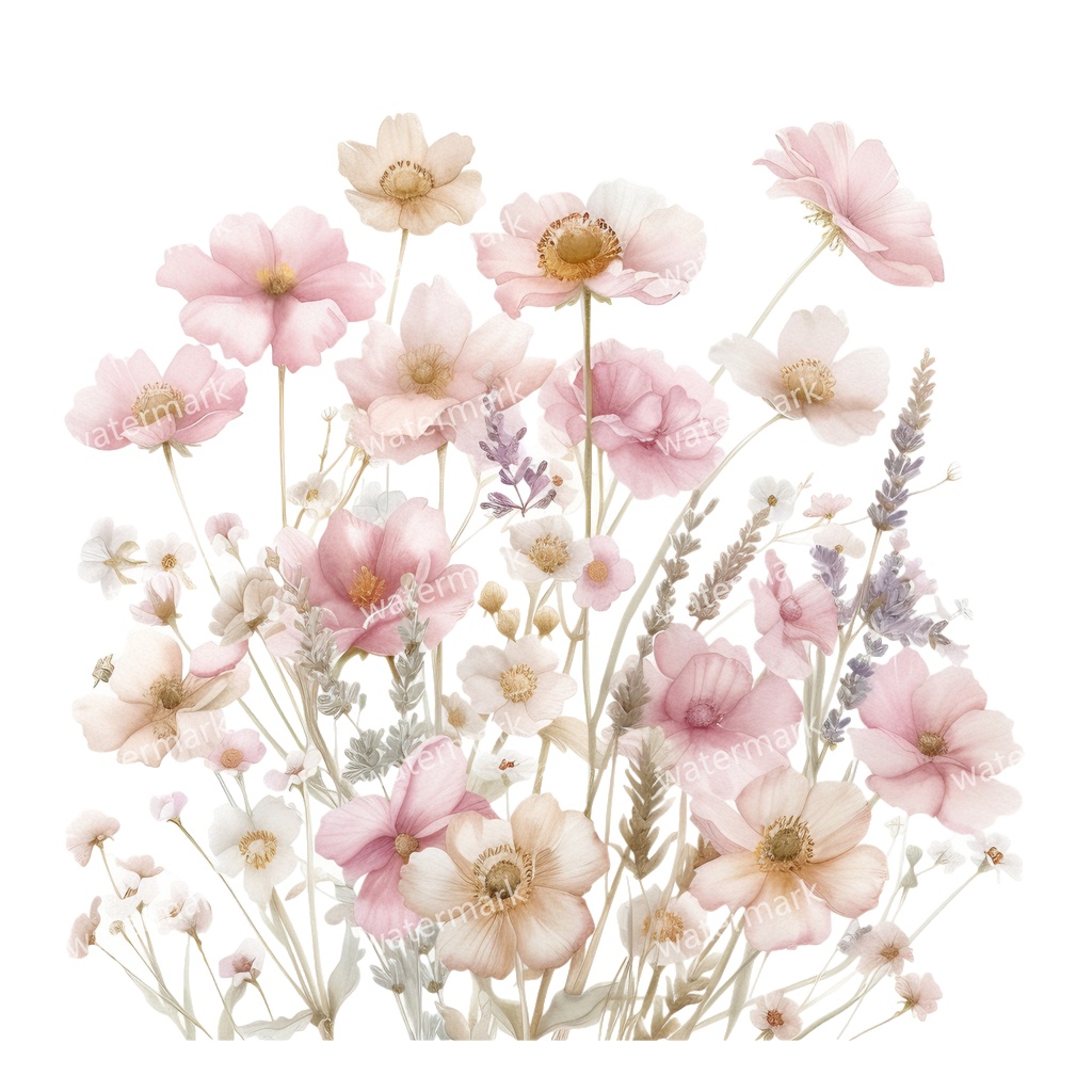 【商用利用可】ピンクフラワーボーダー(水彩花フレーム)クリップアート19点セット|高解像度・透過PNG|印刷OK|コラージュ・ジャンクジャーナル素材|即ダウンロード