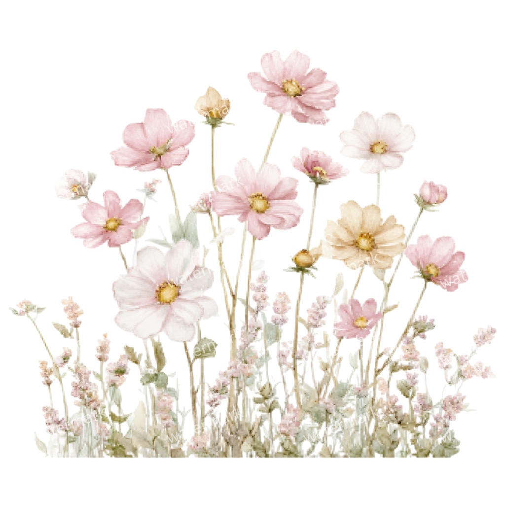 【商用利用可】ピンクフラワーボーダー(水彩花フレーム)クリップアート19点セット|高解像度・透過PNG|印刷OK|コラージュ・ジャンクジャーナル素材|即ダウンロード