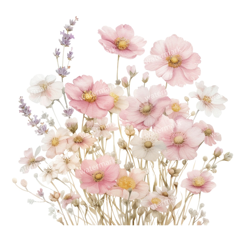 【商用利用可】ピンクフラワーボーダー(水彩花フレーム)クリップアート19点セット|高解像度・透過PNG|印刷OK|コラージュ・ジャンクジャーナル素材|即ダウンロード