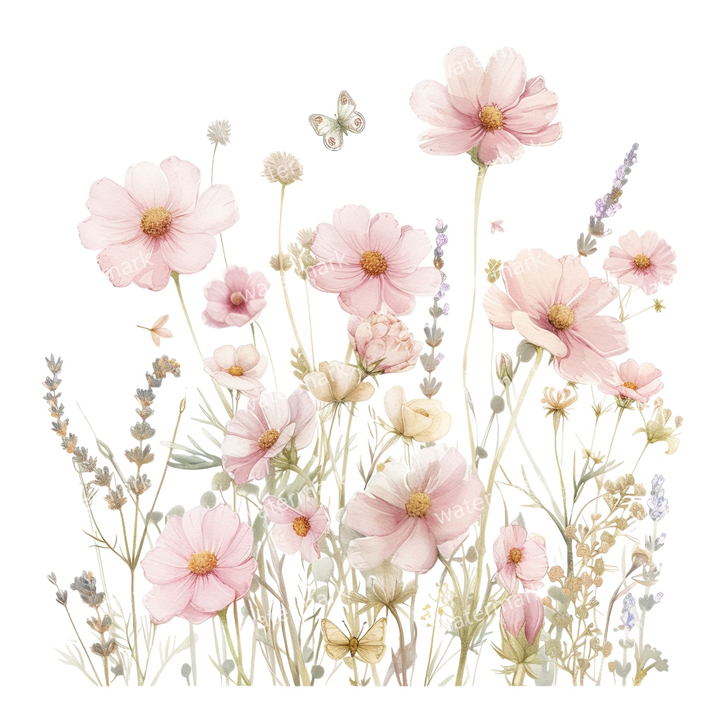 【商用利用可】ピンクフラワーボーダー(水彩花フレーム)クリップアート19点セット|高解像度・透過PNG|印刷OK|コラージュ・ジャンクジャーナル素材|即ダウンロード