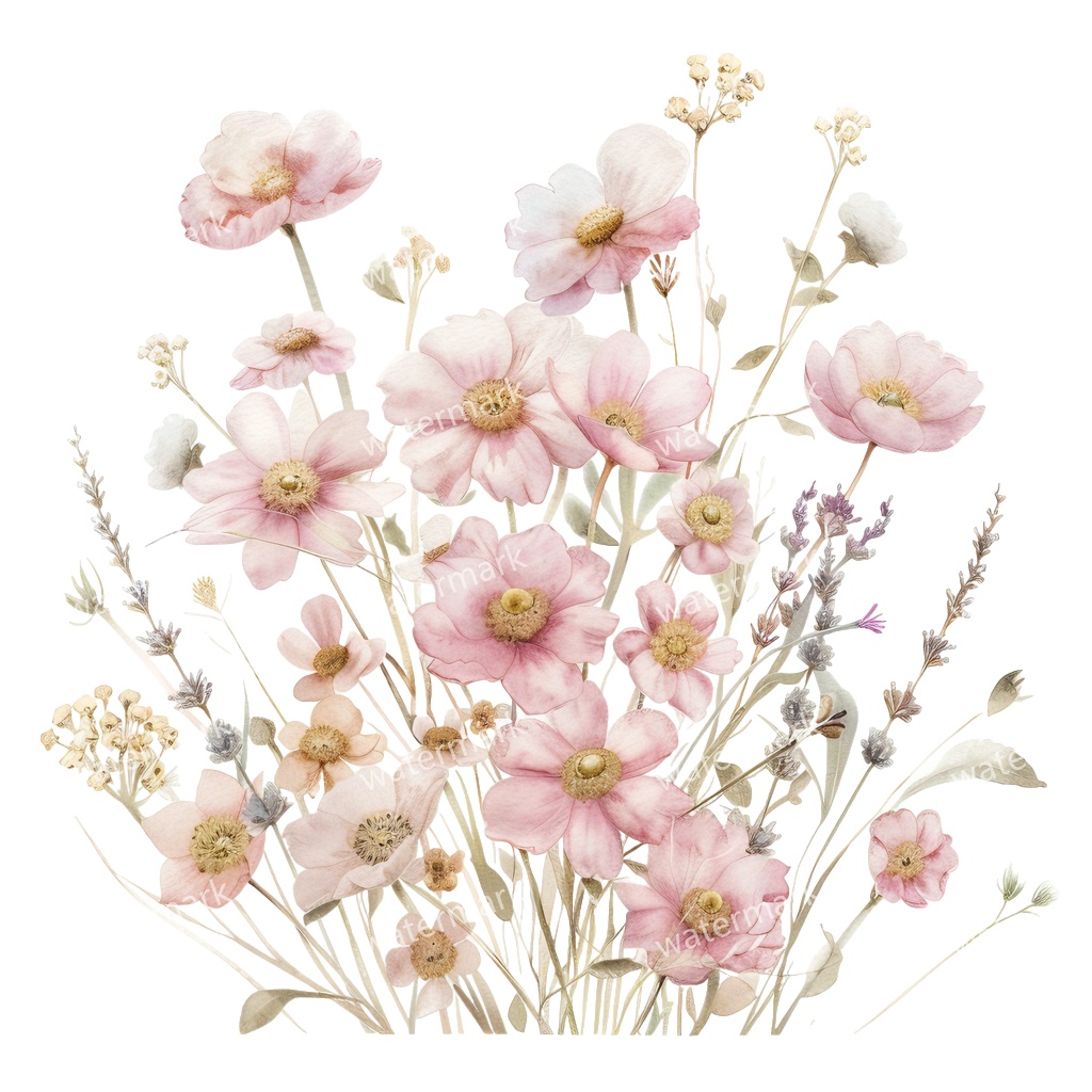 【商用利用可】ピンクフラワーボーダー(水彩花フレーム)クリップアート19点セット|高解像度・透過PNG|印刷OK|コラージュ・ジャンクジャーナル素材|即ダウンロード