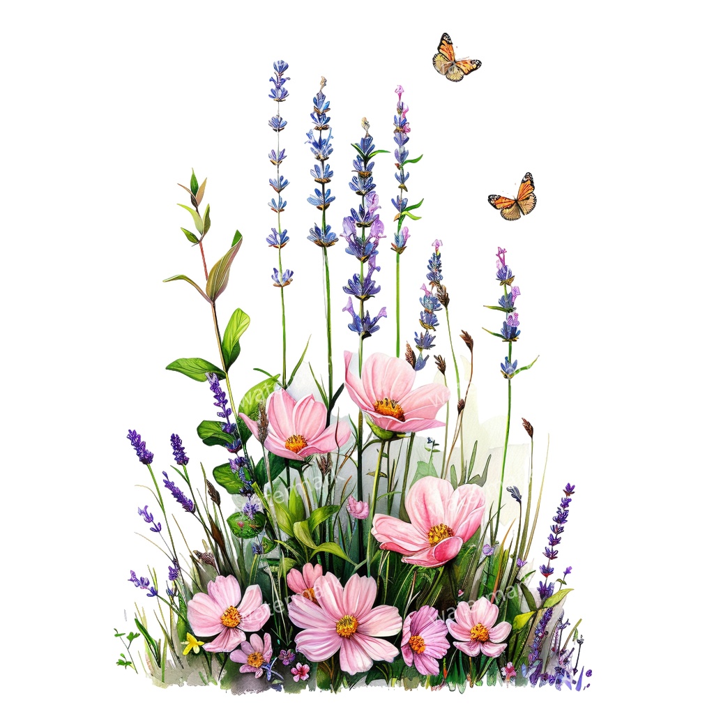 【商用利用可】野の花(水彩メドウフラワー)クリップアート20点セット|高解像度・透過PNG|印刷OK|コラージュ・ジャンクジャーナル素材|即ダウンロード