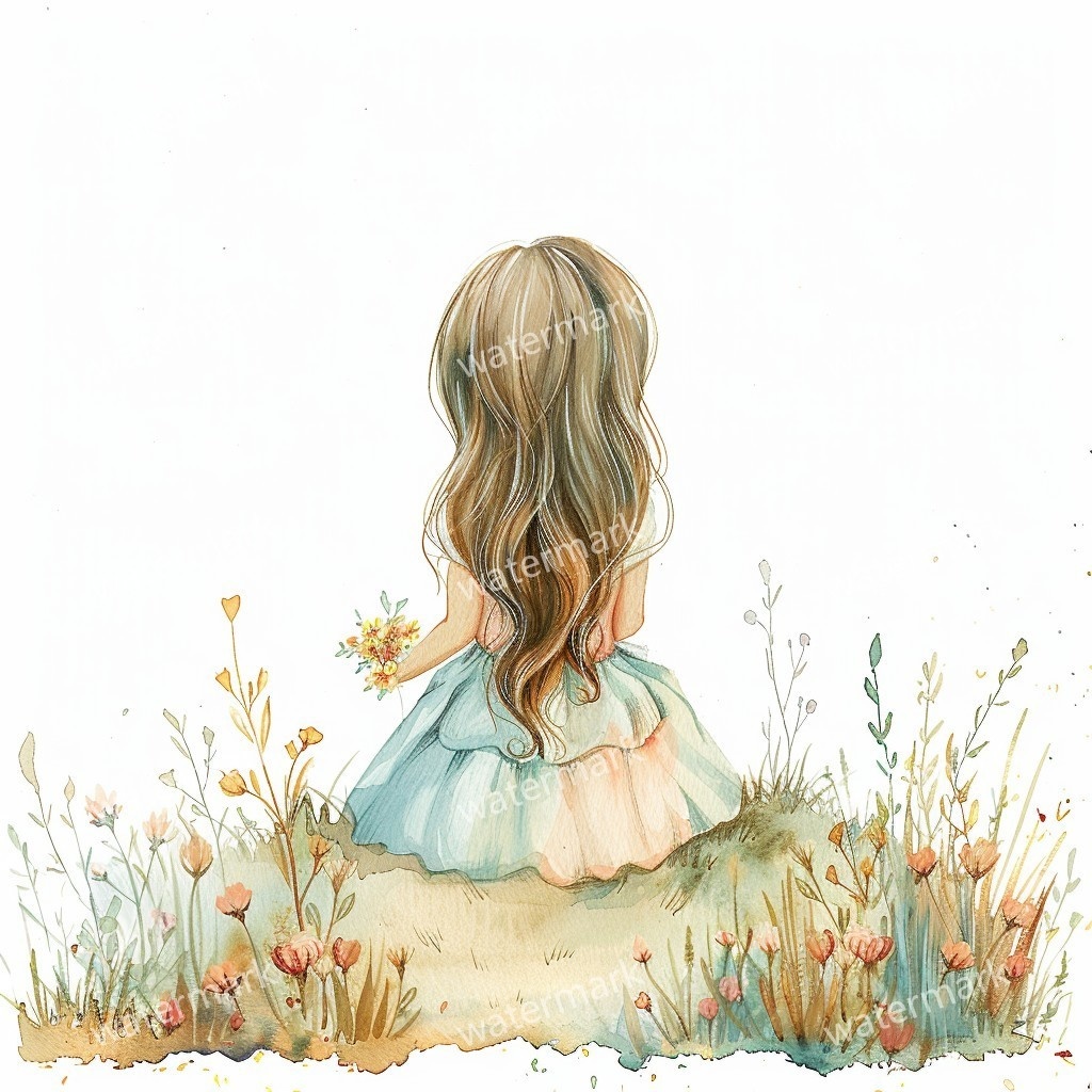 【商用利用可】小さな女の子(水彩リトルガール)クリップアート20点セット|高解像度JPG|印刷OK|コラージュ・ジャンクジャーナル素材|即ダウンロード