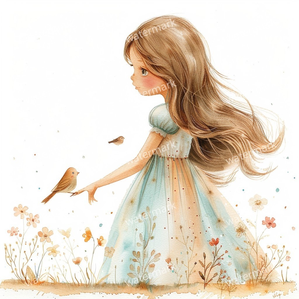 【商用利用可】小さな女の子(水彩リトルガール)クリップアート20点セット|高解像度JPG|印刷OK|コラージュ・ジャンクジャーナル素材|即ダウンロード