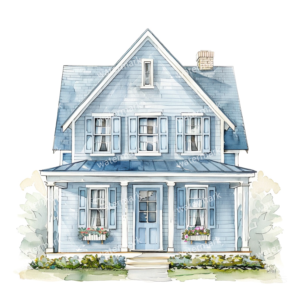 【商用利用可】コテージハウス(水彩コテージ)クリップアート20点セット|高解像度・透過PNG|印刷OK|コラージュ・ジャンクジャーナル素材|即ダウンロード
