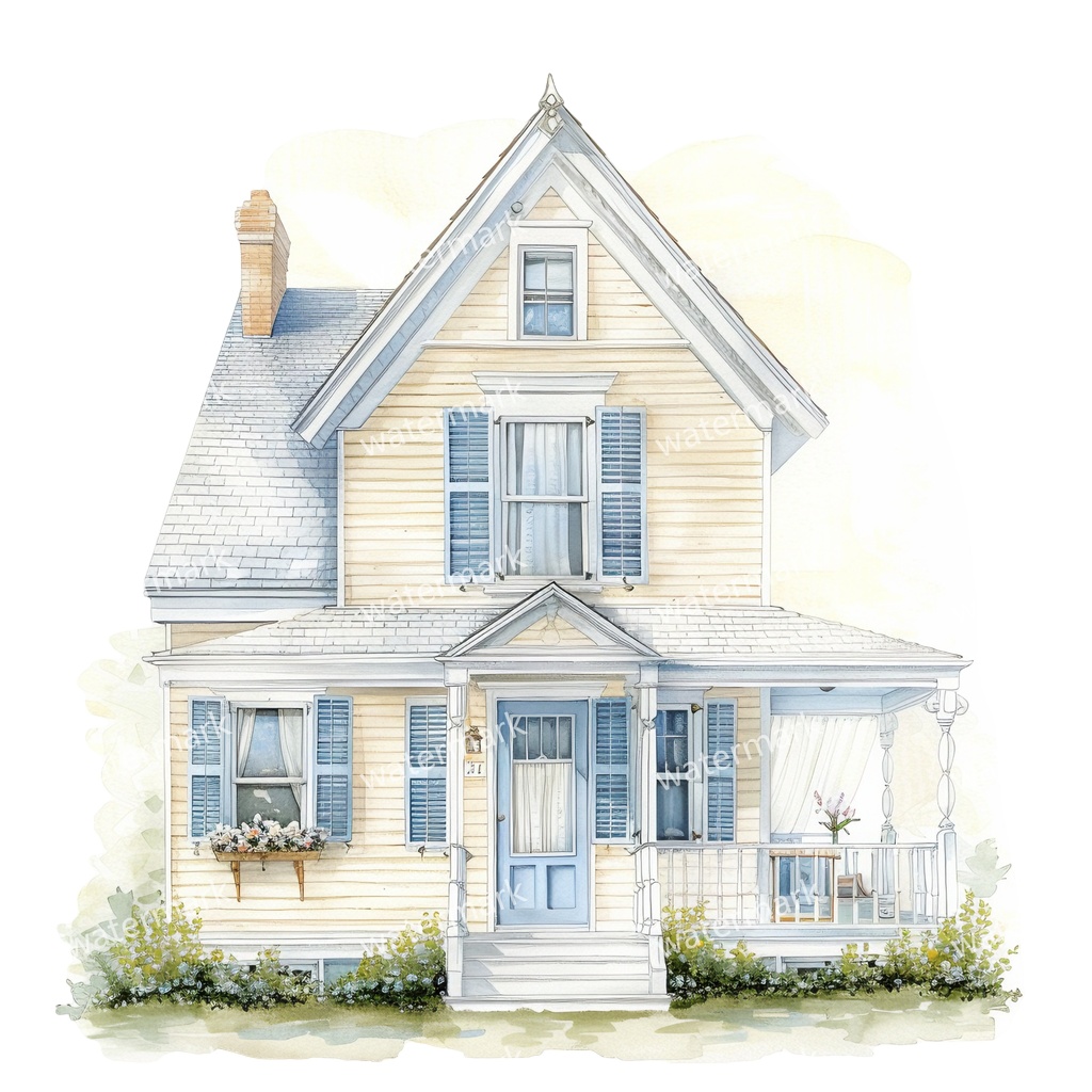 【商用利用可】コテージハウス(水彩コテージ)クリップアート20点セット|高解像度・透過PNG|印刷OK|コラージュ・ジャンクジャーナル素材|即ダウンロード