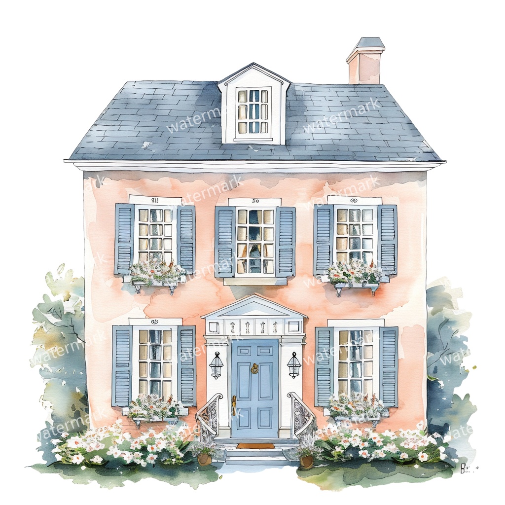 【商用利用可】コテージハウス(水彩コテージ)クリップアート20点セット|高解像度・透過PNG|印刷OK|コラージュ・ジャンクジャーナル素材|即ダウンロード
