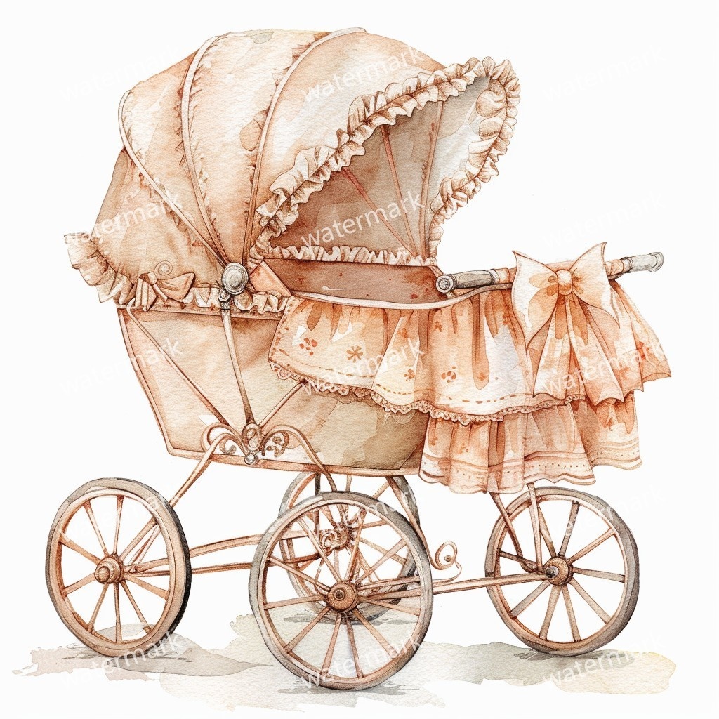 【商用利用可】ベビーカー(水彩ベビーグッズ)クリップアート20点セット|高解像度・透過PNG|印刷OK|コラージュ・ジャンクジャーナル素材|即ダウンロード