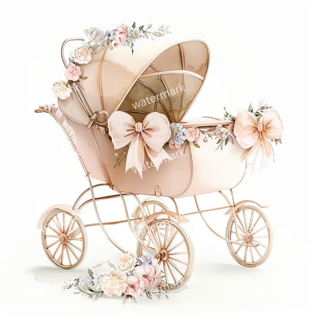 【商用利用可】ベビーカー(水彩ベビーグッズ)クリップアート20点セット|高解像度・透過PNG|印刷OK|コラージュ・ジャンクジャーナル素材|即ダウンロード