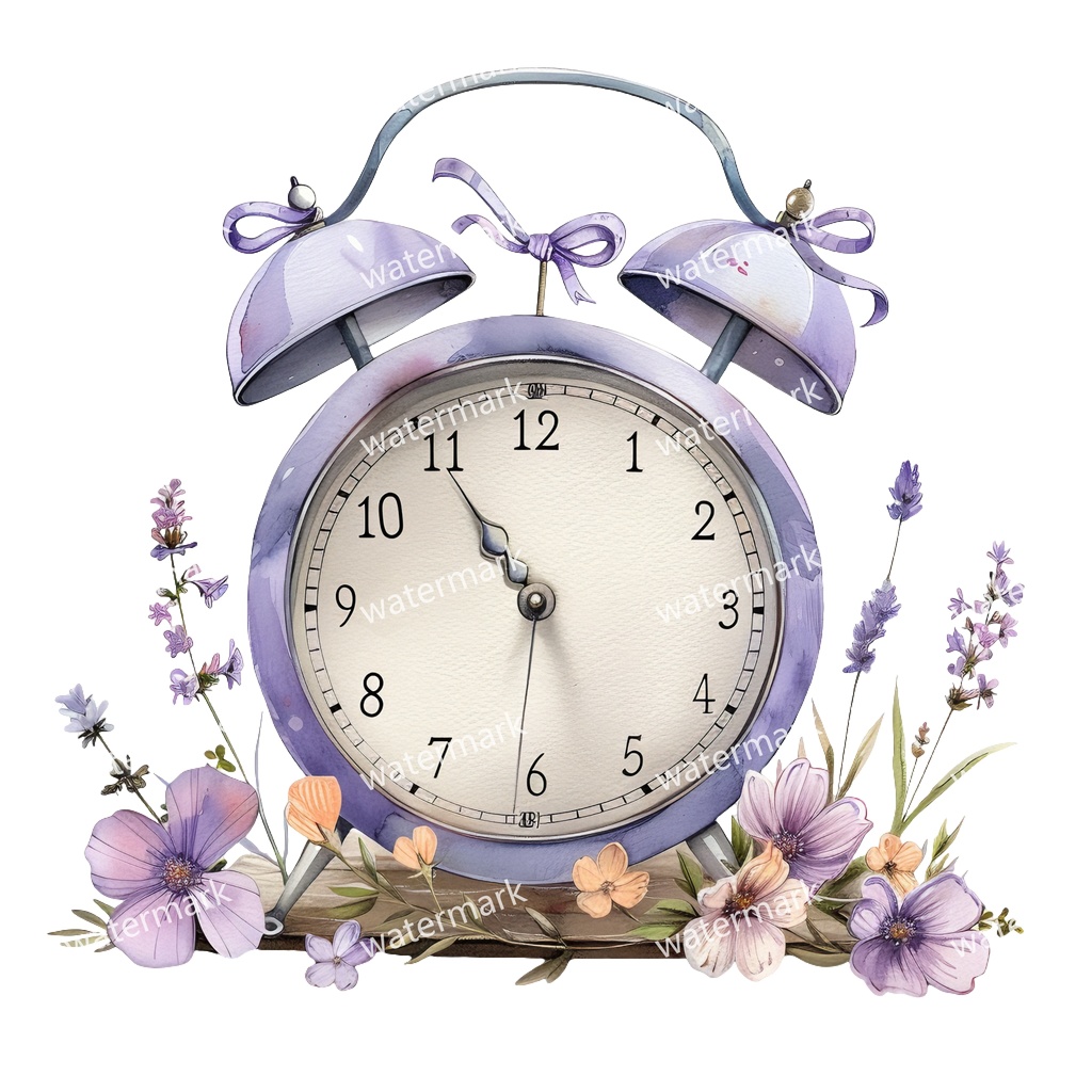 【商用利用可】ヴィンテージ目覚まし時計(水彩ヴィンテージクロック)クリップアート17点セット|高解像度・透過PNG|印刷OK|コラージュ・ジャンクジャーナル素材|即ダウンロード