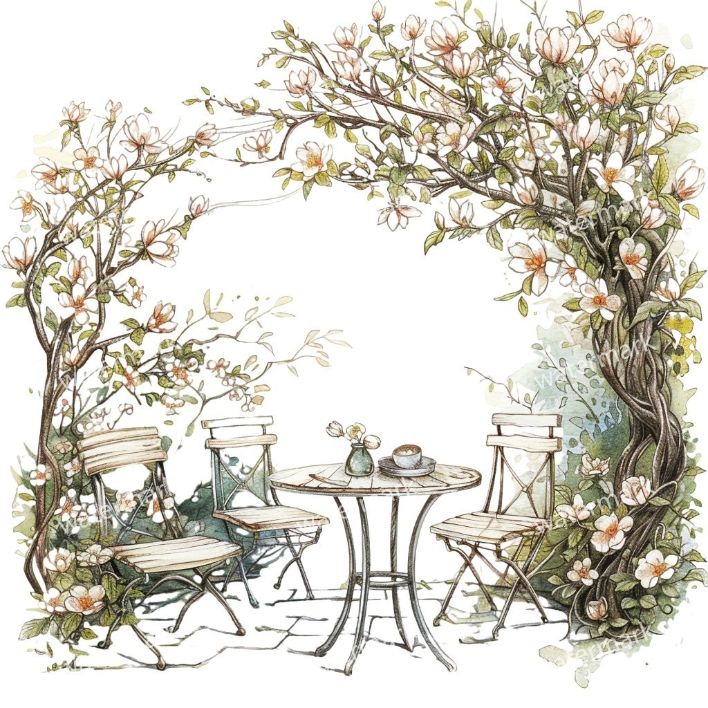 【商用利用可】春のガーデン(水彩スプリングガーデン)クリップアート14点セット|高解像度JPG|印刷OK|コラージュ・ジャンクジャーナル素材|即ダウンロード