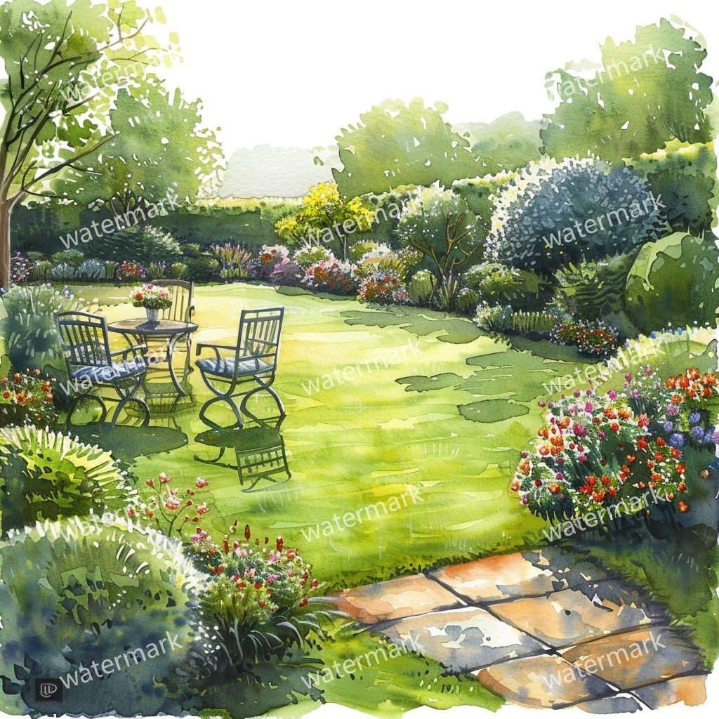 【商用利用可】春のガーデン(水彩スプリングガーデン)クリップアート14点セット|高解像度JPG|印刷OK|コラージュ・ジャンクジャーナル素材|即ダウンロード